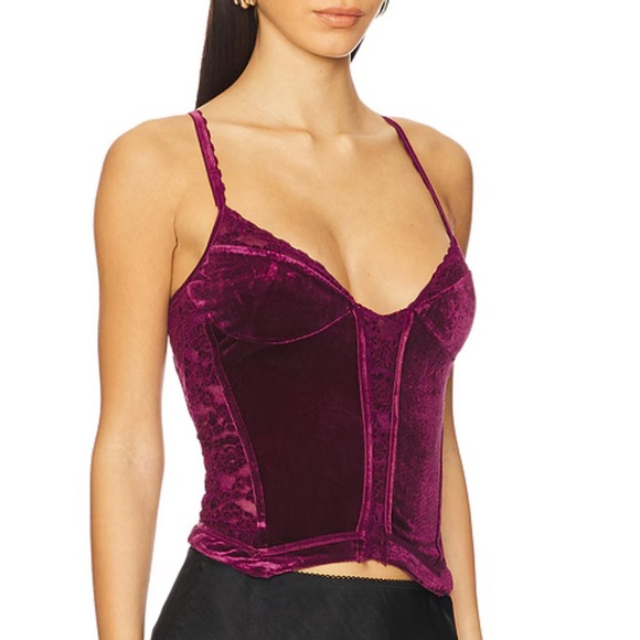Free People Tops - Free People Velvet Camisole in Deep Purple